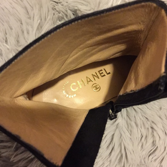 Authentic Chanel Suede/Buckled Ankle Booties - Picture 4 of 7